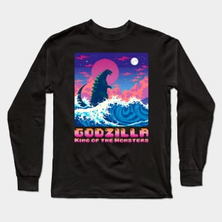 Godzilla 8bit Monster Retro Long Sleeve T-Shirt